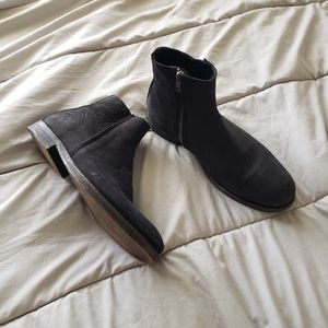 AllSaints black nubuck leather ankle boots